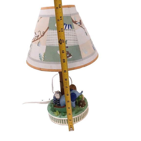 2004 Vintage Nursery Lamp Baby Jungle Animals Child Room w Shade Decor Works - Picture 15 of 16